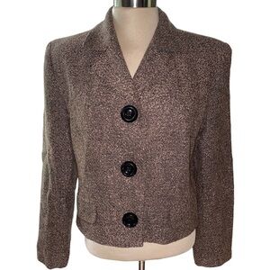 Taiga Paris blazer jacket cropped fit long sleeve oversize buttons size 10